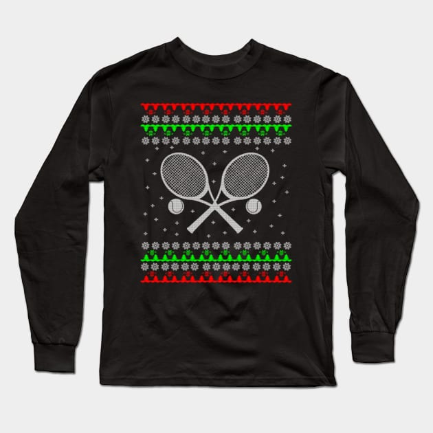 Tennis Ugly Christmas Sweater Gift Long Sleeve T-Shirt by uglygiftideas